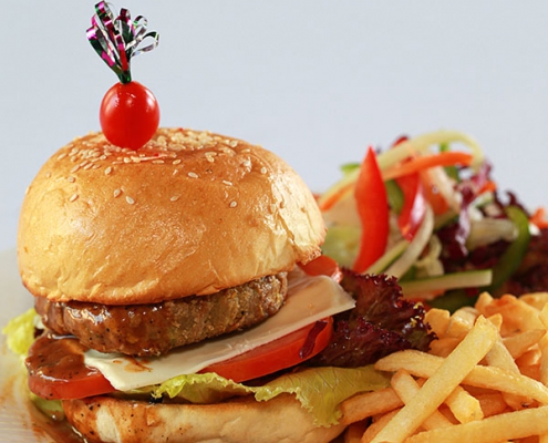 Grand Mega Resort & Spa Bali Food Burger and Fries