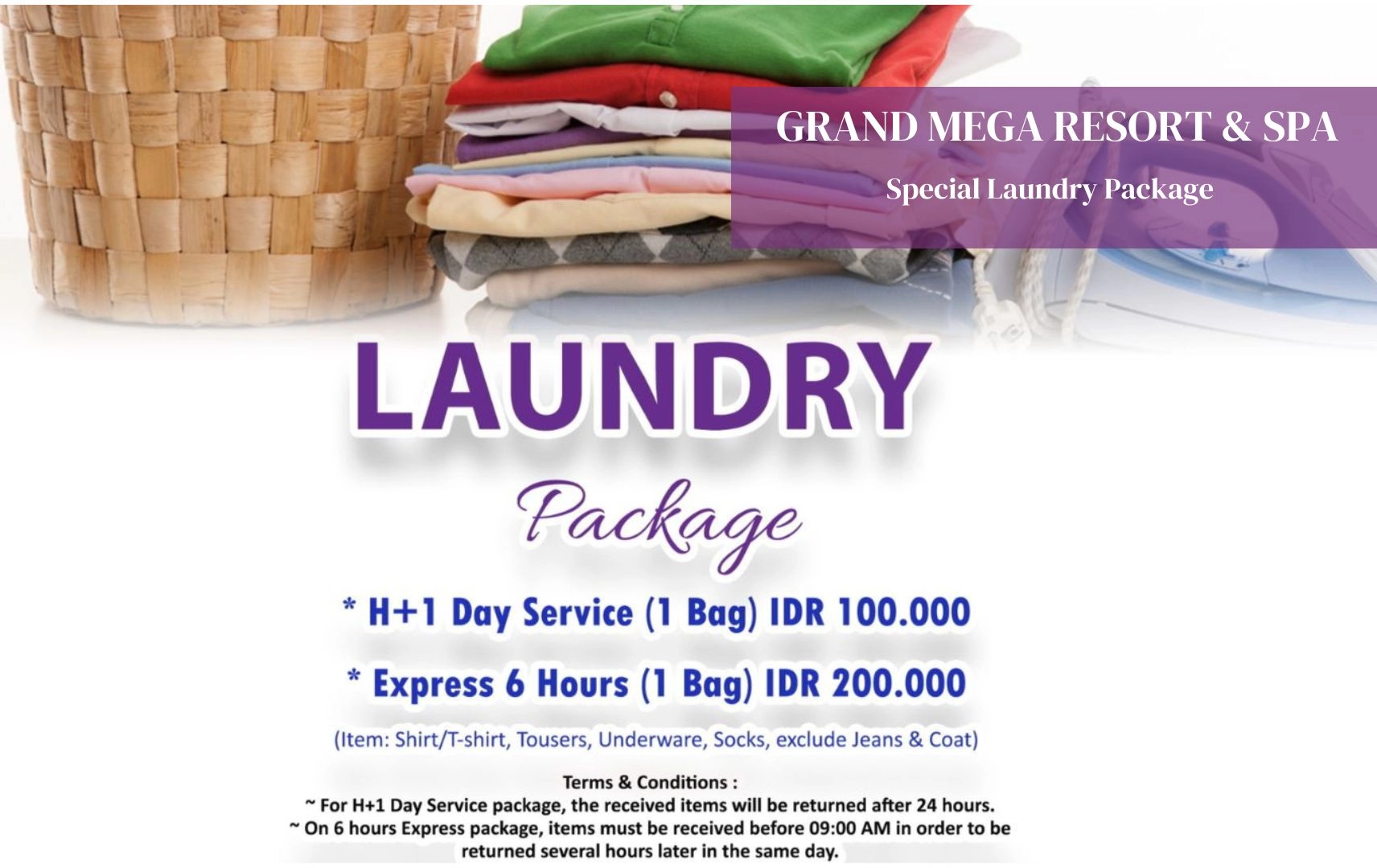 Grand Mega Resort & Spa Laundry Package