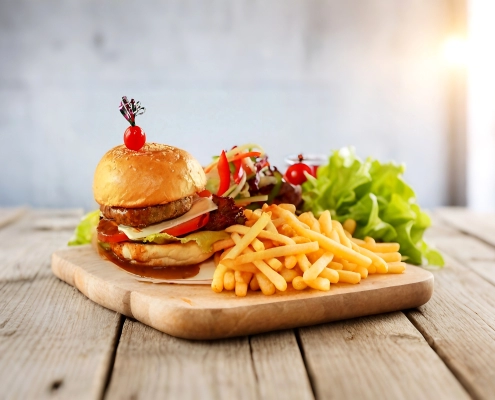 Grand Mega Resort & Spa Bali Food Burger and Fries